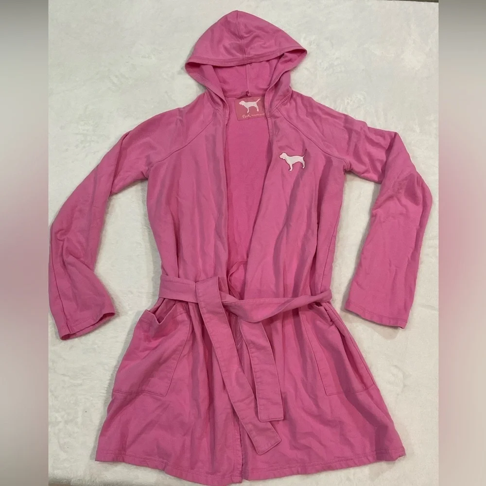 Rare Vintage PINK Victoria's Secret Pink Hooded Robe